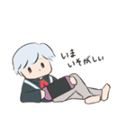 銀髪ゆる男子とコーギー（個別スタンプ：4）