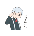 銀髪ゆる男子とコーギー（個別スタンプ：5）