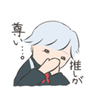 銀髪ゆる男子とコーギー（個別スタンプ：15）