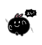 キュートアクションくろまるうさぎ（個別スタンプ：4）