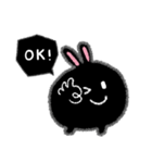 キュートアクションくろまるうさぎ（個別スタンプ：9）