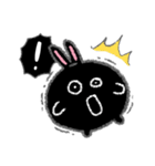キュートアクションくろまるうさぎ（個別スタンプ：16）