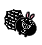 キュートアクションくろまるうさぎ（個別スタンプ：18）