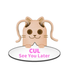 ツインテール はにわねこ English ver.（個別スタンプ：9）