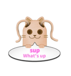 ツインテール はにわねこ English ver.（個別スタンプ：34）