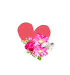 椿 冬の花 紅白アレンジ（個別スタンプ：3）