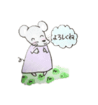 ねずみのあいさつ手描きスタンプ（個別スタンプ：6）