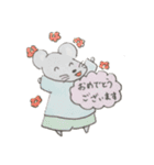 ねずみのあいさつ手描きスタンプ（個別スタンプ：12）