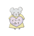ねずみのあいさつ手描きスタンプ（個別スタンプ：15）