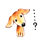 敬語犬 柴犬 ダックス 色鉛筆と水彩絵具（個別スタンプ：15）