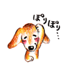 敬語犬 柴犬 ダックス 色鉛筆と水彩絵具（個別スタンプ：17）