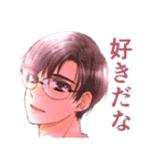 少女マンガ風メガネ男子スタンプ（個別スタンプ：13）