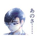 少女マンガ風メガネ男子スタンプ（個別スタンプ：18）
