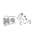 手描きシリーズ 鉛筆ver. スケルトン棒人間（個別スタンプ：4）