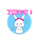 ピンクほっぺのうさぎ【もちたん】（個別スタンプ：5）