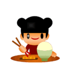 【くまりちゃん】表情シールバージョン（個別スタンプ：3）
