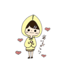 フードを被った女の子（個別スタンプ：1）