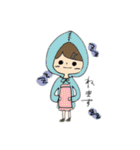 フードを被った女の子（個別スタンプ：3）