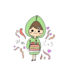 フードを被った女の子（個別スタンプ：4）
