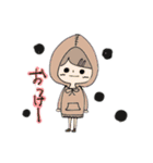 フードを被った女の子（個別スタンプ：6）