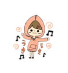 フードを被った女の子（個別スタンプ：9）