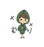 フードを被った女の子（個別スタンプ：11）