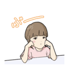 桃色ほっぺの6歳児（個別スタンプ：11）