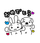 気持ちを伝えてくれるうさぎと犬（個別スタンプ：9）