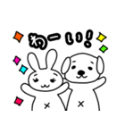 気持ちを伝えてくれるうさぎと犬（個別スタンプ：33）