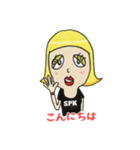 金髪ファッションパンクガール（個別スタンプ：9）