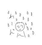 手書き顔文字変な顔（個別スタンプ：3）