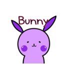 紫のウサギです！(ENG)（個別スタンプ：1）