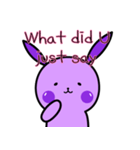 紫のウサギです！(ENG)（個別スタンプ：6）