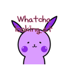 紫のウサギです！(ENG)（個別スタンプ：7）