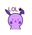 紫のウサギです！(ENG)（個別スタンプ：24）