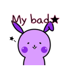 紫のウサギです！(ENG)（個別スタンプ：25）