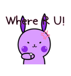 紫のウサギです！(ENG)（個別スタンプ：30）