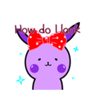 紫のウサギです！(ENG)（個別スタンプ：40）