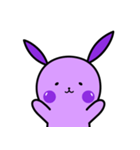 紫のウサギです！(No letters)（個別スタンプ：3）
