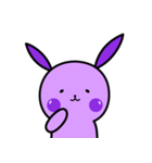 紫のウサギです！(No letters)（個別スタンプ：4）
