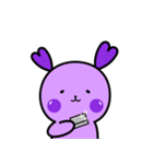 紫のウサギです！(No letters)（個別スタンプ：11）