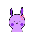 紫のウサギです！(No letters)（個別スタンプ：19）