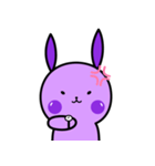 紫のウサギです！(No letters)（個別スタンプ：20）