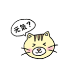 ネコのぶんた あいさつ（個別スタンプ：10）