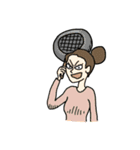 マツゲの人々と猫（個別スタンプ：14）
