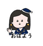 ふてぶてしい髪の長い女の子のスタンプ（個別スタンプ：16）