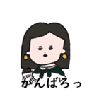 ふてぶてしい髪の長い女の子のスタンプ（個別スタンプ：36）