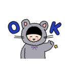 ゆるっとリボンねずみ〜ズ（個別スタンプ：3）