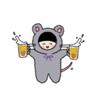 ゆるっとリボンねずみ〜ズ（個別スタンプ：6）