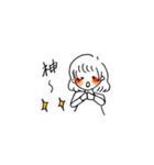 手書きほっぺた女の子たち（個別スタンプ：1）